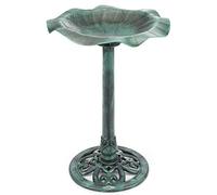 CHRISTOW Resin Bird Bath, Lily Leaf Design, Green