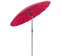 CHRISTOW Shanghai Parasol Garden Umbrella Adjustable Tilting Sun Shade with UV Protection and Crank 2m (Raspberry)
