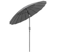 CHRISTOW Shanghai Parasol Garden Umbrella Adjustable Tilting Sun Shade with UV Protection and Crank 2m (Grey)