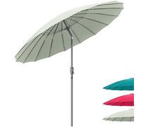 CHRISTOW Shanghai Parasol Garden Umbrella Adjustable Tilting Sun Shade with UV Protection and Crank 2.6m (Sage Green)