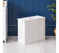 CHRISTOW Small Bathroom Storage Unit, White Toilet Roll Cabinet, Compact Slimline Wooden Bathroom Box, Multi Purpose Cleaning Tidy