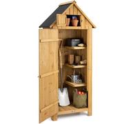 Christow Small Garden Shed Slim Compact Wooden Outdoor Storage Lockable Door 6ft in Brown Christow Brown