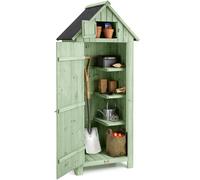 Christow Small Garden Shed Slim Compact Wooden Outdoor Storage Lockable Door 6ft in Light Green Christow Light Green