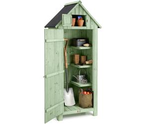 Christow Small Garden Shed Slim Compact Wooden Outdoor Storage Lockable Door 6ft in Light Green Christow Light Green
