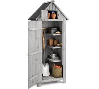 Christow Small Garden Shed Slim Compact Wooden Storage Lockable Door 6ft in Grey Christow Grey