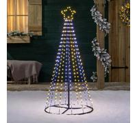 Christow Snowfall Led Maypole Christmas Tree Mixed White 1.4M