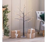 Christow Snowy Twig Tree Light Up Birch LED Christmas Decoration Indoor Outdoor in Brown | Size: 5ft Christow Brown 5ft
