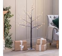 Christow Snowy Twig Tree with Lights, 4ft