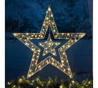 Christow Star Christmas Light Micro LED Battery Operated with Timer Indoor Outdoor 50cm in Cream Christow Cream