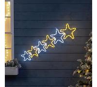 CHRISTOW Star Christmas Light Outdoor Decoration, Energy Efficient LED Rope Light, Wall Mountable Silhouette, Mains Operated, 106cm (Warm White & White)