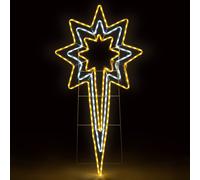 Christow Star Rope Light Outdoor Christmas Decoration Flashing LED Xmas Silhouette 118cm in Cream Christow Cream