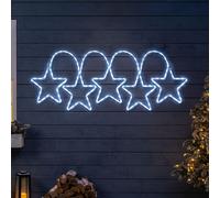 Christow Star Rope Light Outdoor Christmas Decoration Large LED Xmas Wall Silhouette 2m in White Christow White
