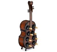 CHRISTOW Wooden Cello-Shaped Wine Rack, 8 Bottle Holder