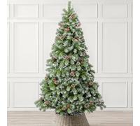 CHRISTOW Woodland Spruce Flocked Christmas Tree, Pinecones & Berries, 6ft