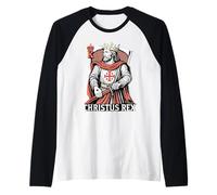 Christus Rex Catholic Christ the King Sacred Heart Raglan Baseball Tee