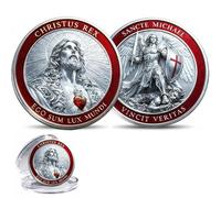 Christus Rex & Sancte Michael - Sacred Dual Declaration Commemorative Coin, Sacred Guardian & St. Michael The Archangel Challenge Coins, Christian Faith Collectible Token, Religious Gift (1PC)