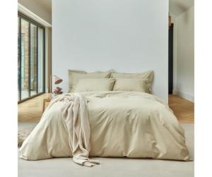 Christy 200TC Organic King Duvet Cover Set | Hazelnut Beige | 100% Certified Organic Cotton Bedding | Super Soft and Smooth Bed Linen