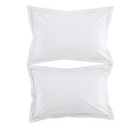 Christy 200TC Organic Oxford Pillowcases | Set of 2 | Classic White | 100% Certified Organic Cotton Bedding | Super Soft and Smooth Bed Linen