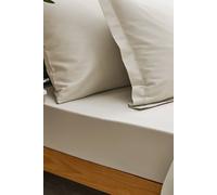 CHRISTY 400TC Luxury Cotton Sateen Plain Dye Bedding Fitted Sheets in Light Beige | Size: Super King Christy Light Beige Super King