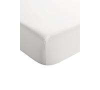 CHRISTY 400TC Luxury Cotton Sateen Plain Dye Bedding Fitted Sheets in White | Size: Single Fitted Christy White Single Fitted
