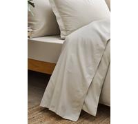 CHRISTY 400TC Luxury Cotton Sateen Plain Dye Bedding Flat Sheets in Light Beige | Size: Single Christy Light Beige Single