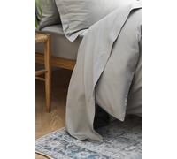 CHRISTY 400TC Luxury Cotton Sateen Plain Dye Bedding Flat Sheets in Pale Grey | Size: King Christy Pale Grey King