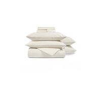 400TC Luxury Cotton Sateen Plain Dye Bedding Gift Set Bundle Christy Ivory Single