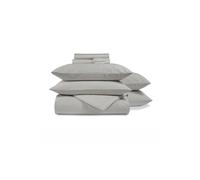 Christy 400Tc Luxury Cotton Sateen Plain Dye Bedding Gift Set Bundle In Light Grey Light Grey King