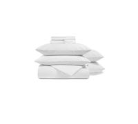 400TC Luxury Cotton Sateen Plain Dye Bedding Gift Set Bundle Christy White Super King