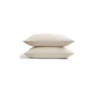 CHRISTY 400TC Luxury Cotton Sateen Plain Dye King Pillowcases Pair in Light Beige Christy Light Beige