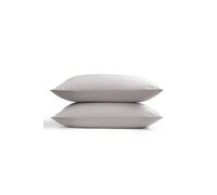 CHRISTY 400TC Luxury Cotton Sateen Plain Dye King Pillowcases Pair in Pale Grey Christy Pale Grey