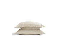 CHRISTY 400TC Luxury Cotton Sateen Plain Dye Oxford Pillowcases Pair in Light Beige Christy Light Beige
