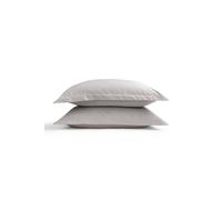 CHRISTY 400TC Luxury Cotton Sateen Plain Dye Oxford Pillowcases Pair in Pale Grey Christy Pale Grey