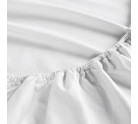 Christy 500TC Double Fitted Sheet | Premium Sateen | Timeless Design | Super Soft and Silky Finish | White