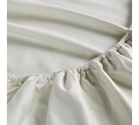 Christy 500TC King Fitted Sheet | Premium Sateen | Timeless Design | Super Soft and Silky Finish | Parchment