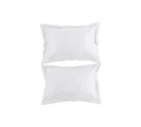 500TC Premium Sateen Luxury Oxford Pillowcase Pair Christy White One Size