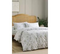 CHRISTY 'Amelia' Floral Cotton Percale Duvet Cover Set in White | Size: Super King Christy White Super King