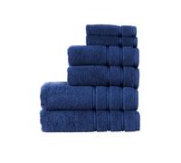 Christy Antalya Large Bath Towels | Set of 6 | 100% Turkish Cotton | 600GSM | Soft Plush Luxury Towel Set | 2 Bath Towels 2 Hand Towels 2 Face Cloths | Quick Dry | Denim Blue