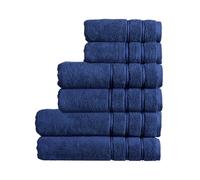 Christy Antalya Family Towel Set | 6 Piece | 100% Turkish Cotton | 600GSM | Soft Plush Luxury Towel Set | 2 Bath Sheets 2 Bath Towels 2 Hand Towels | Quick Dry | Denim Blue