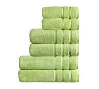Christy Antalya Family Towel Set | 6 Piece | 100% Turkish Cotton | 600GSM | Soft Plush Luxury Towel Set | 2 Bath Sheets 2 Bath Towels 2 Hand Towels | Quick Dry | Fern Green