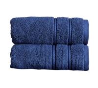 Christy Antalya Hand Towels | Set of 2 | 100% Turkish Cotton | 600GSM | Soft Plush Luxury Towel Set | 50cm x 90cm | Quick Dry | Denim Blue