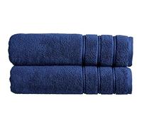 Christy Antalya Large Bath Sheets | Set of 2 | 100% Turkish Cotton | 600GSM | Soft Plush Luxury Bath Towels | 90cm x 150cm | Quick Dry | Denim Blue