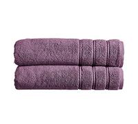 Christy Antalya Large Bath Sheets | Set of 2 | 100% Turkish Cotton | 600GSM | Soft Plush Luxury Bath Towels | 90cm x 150cm | Quick Dry | Fig Purple