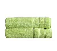 Christy Antalya Large Bath Towels | Set of 2 | 100% Turkish Cotton | 600GSM | Soft Plush Luxury Towel Set | 70cm x 125cm | Quick Dry | Fern Green