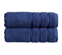 Christy Antalya Large Bath Towels | Set of 2 | 100% Turkish Cotton | 600GSM | Soft Plush Luxury Towel Set | 70cm x 125cm | Quick Dry | Denim Blue