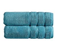 Christy Antalya Large Bath Towels | Set of 2 | 100% Turkish Cotton | 600GSM | Soft Plush Luxury Towel Set | 70cm x 125cm | Quick Dry | Jade Teal