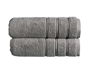 Christy Antalya Large Bath Towels | Set of 2 | 100% Turkish Cotton | 600GSM | Soft Plush Luxury Towel Set | 70cm x 125cm | Quick Dry | Storm Grey