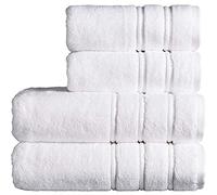 Christy Antalya Large Bath Towels | Set of 4 | 100% Turkish Cotton | 600GSM | Soft Plush Luxury Towel Set | 2 Bath Towels 2 Hand Towels | Quick Dry | White