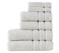 Christy Antalya Large Bath Towels | Set of 6 | 100% Turkish Cotton | 600GSM | Soft Plush Luxury Towel Set | 2 Bath Towels 2 Hand Towels 2 Face Cloths | Quick Dry | Lunar Grey