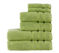 Christy Antalya Large Bath Towels | Set of 6 | 100% Turkish Cotton | 600GSM | Soft Plush Luxury Towel Set | 2 Bath Towels 2 Hand Towels 2 Face Cloths | Quick Dry | Fern Green